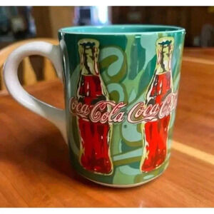 Retro Inspired Vintage Coca Cola Beverage Bottle Coffee Mug Blue Green Collector